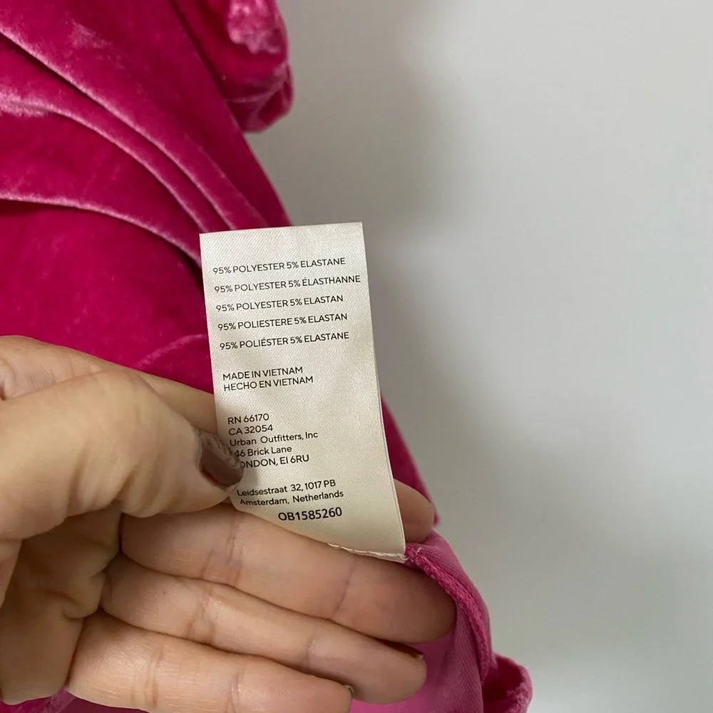 Free People Pink Velvet‎ Blouse Teresa Boho Festival XL Crop Bubble - Picture 6 of 10